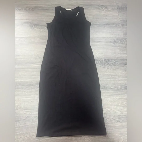 active usa black dress Circe Sequin Midi Strapless Dress Coal – CAMI NYC main image 1